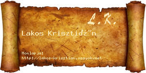Lakos Krisztián névjegykártya
