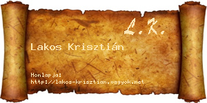 Lakos Krisztián névjegykártya
